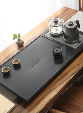 天然乌金石茶盘全自动套装一体 抛光 智能烧水壶上水茶具茶台整套