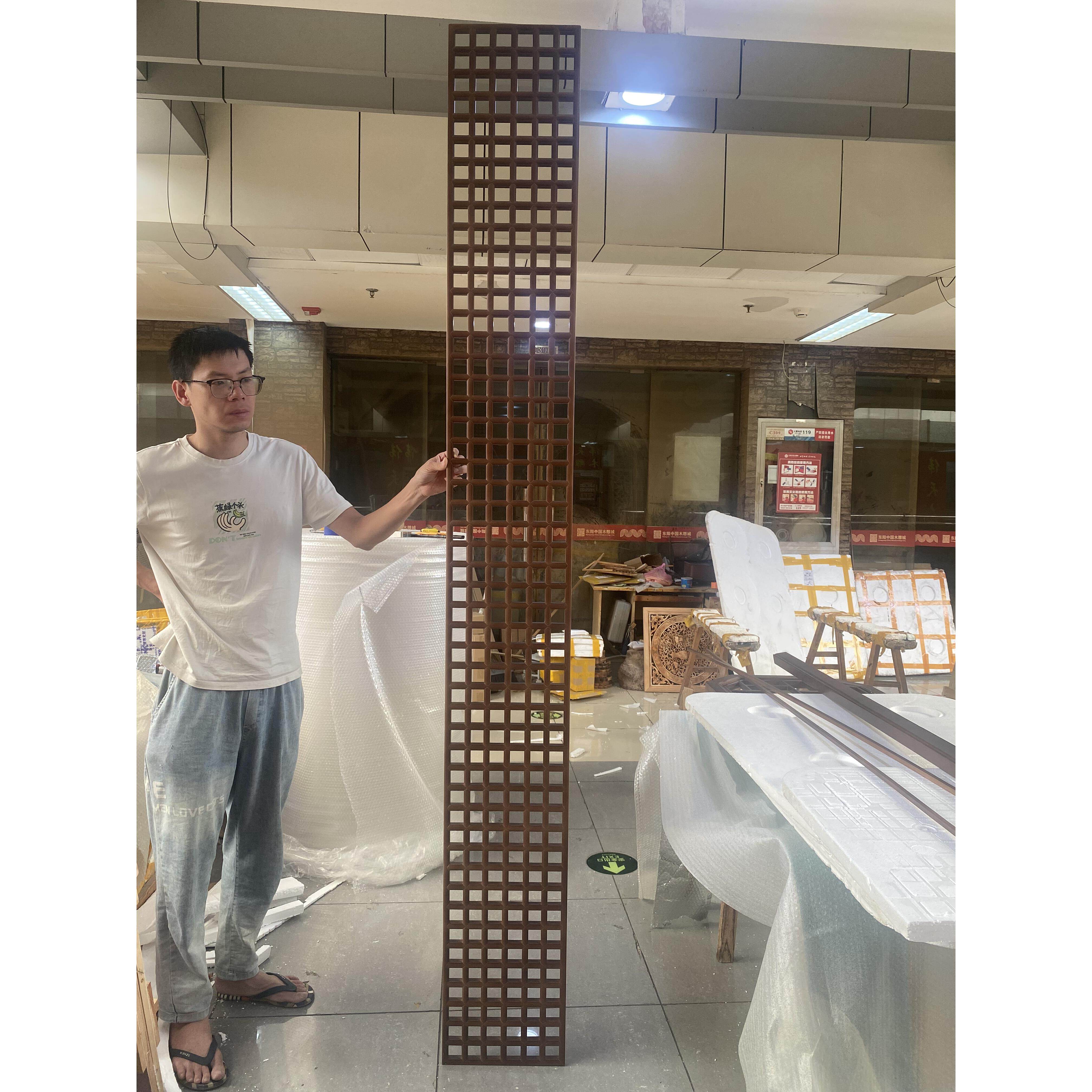 新中式屏风实木花格隔断屏风新中式田十方格子栅玄关客厅入户花窗