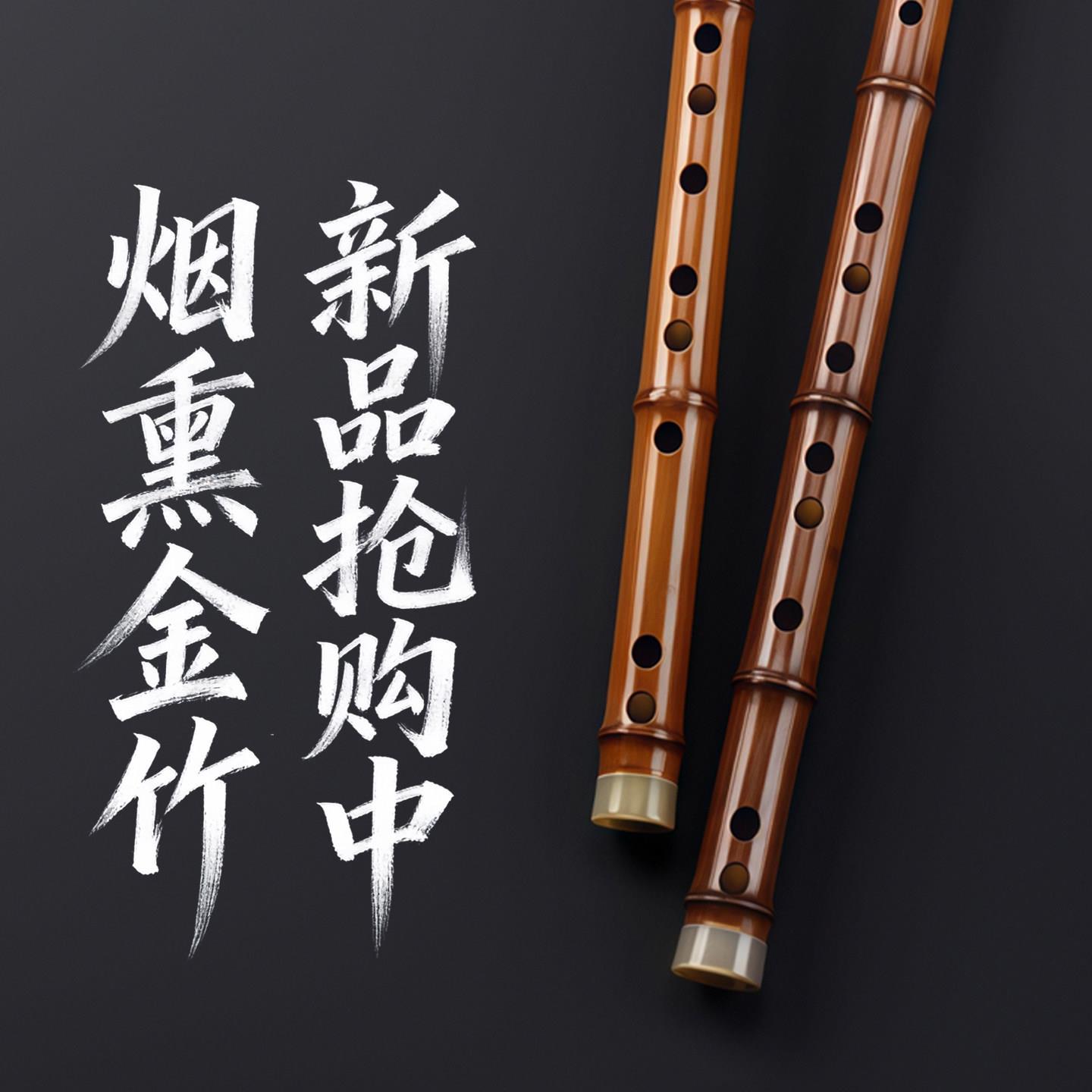 专业演奏大漆金竹笛子高颜值竹笛一笛一相一物一拍横笛新品抢购中