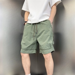 休闲短裤 男士 宽松直筒沙滩裤 拼接潮流运动工装 2025夏季 五分裤 新款