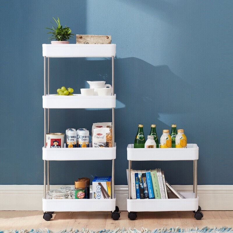 厨房置物架化妆室浴室可移动式收纳层架落地式多层夹缝架置物架子