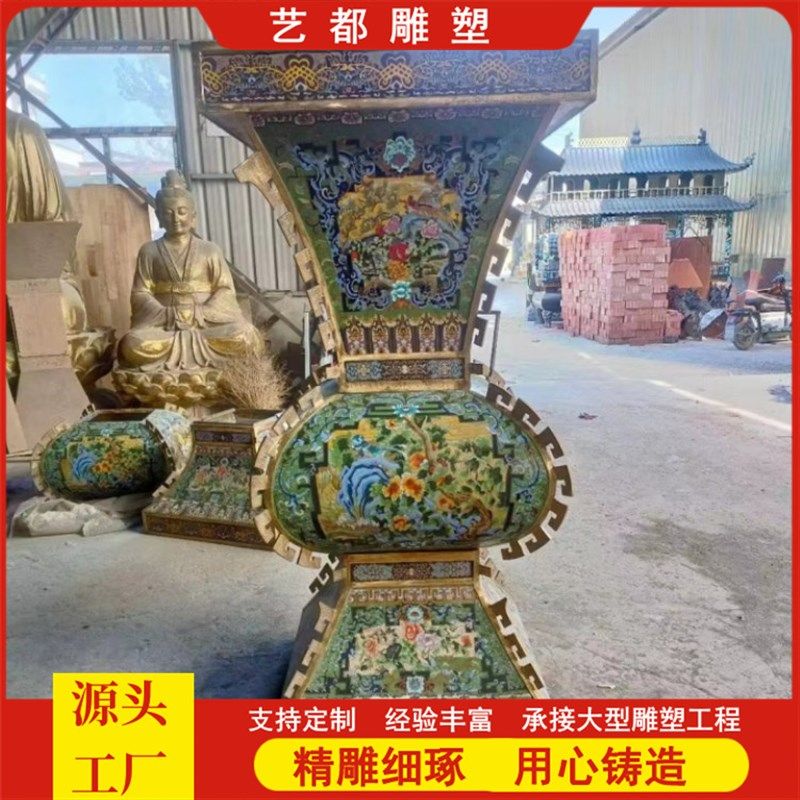 纯铜景泰蓝花瓶雕塑铸铜花瓶客厅装饰品室内办公室雕塑摆件,家居饰品,落地摆件,淘宝优惠券,粉丝福利购,淘宝优惠卷