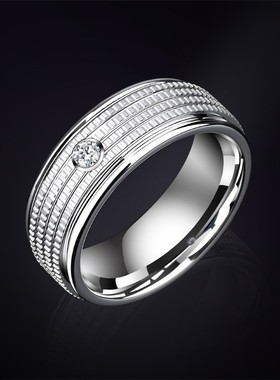 莫桑石戒指潮男士戒指单身轻奢指环银色小众食指指环齿轮高级男戒