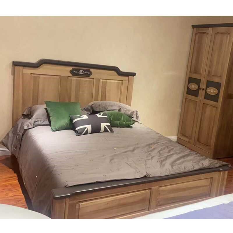 全实木双人床单人床1.5米成人床简约儿童床单层床实木床1.8米卧室