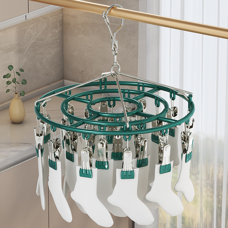 袜子晾衣架多夹子挂袜衣架家用晒内衣神器宿舍晾晒防风夹圆盘袜架