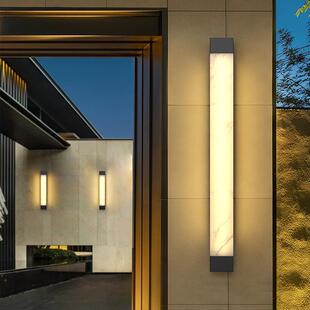 景观庭院花园壁灯入户大楼门前仿云石长条户外防水新中式智能感应