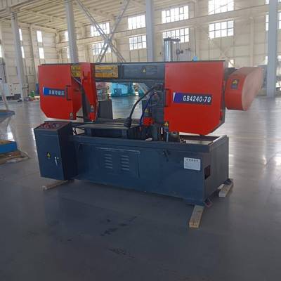 液压半自动带锯床金属切割开料锯钢筋单立柱自动加紧卧式锯床小型