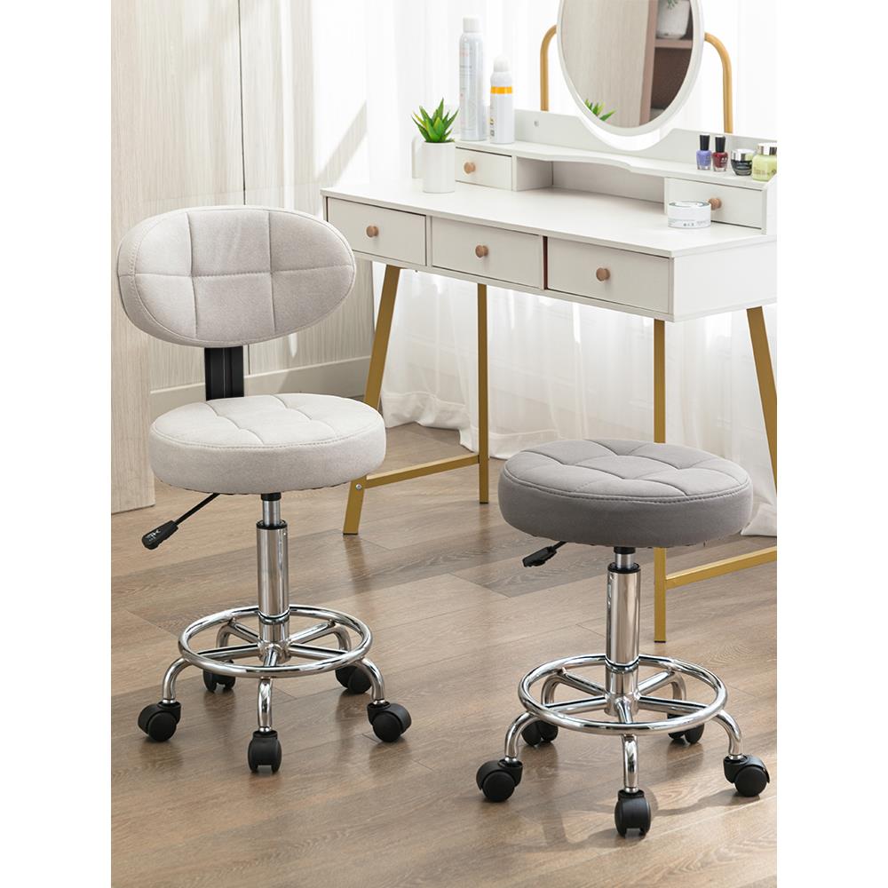 美容凳子滑轮美容院专用理发店升降椅大工凳美发家用靠背椅子圆凳