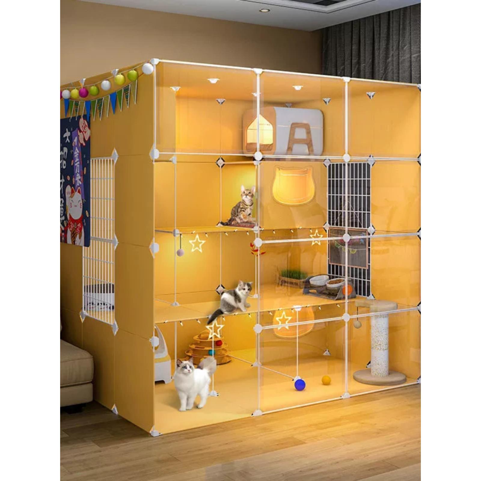 猫笼子家用超大自由空间多层猫柜猫窝猫砂盆猫垫一体室内猫别墅