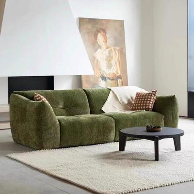 法式覆古格兰德布艺沙发小户型客厅意式极简雪尼尔小花瓣直排沙发