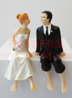 外销 蛋糕人偶 新郎新娘树脂人偶 桌边饰新婚 现货