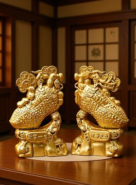 W新款好事发生花生造型摆件金属沙金工艺一生如意家居招财工艺品