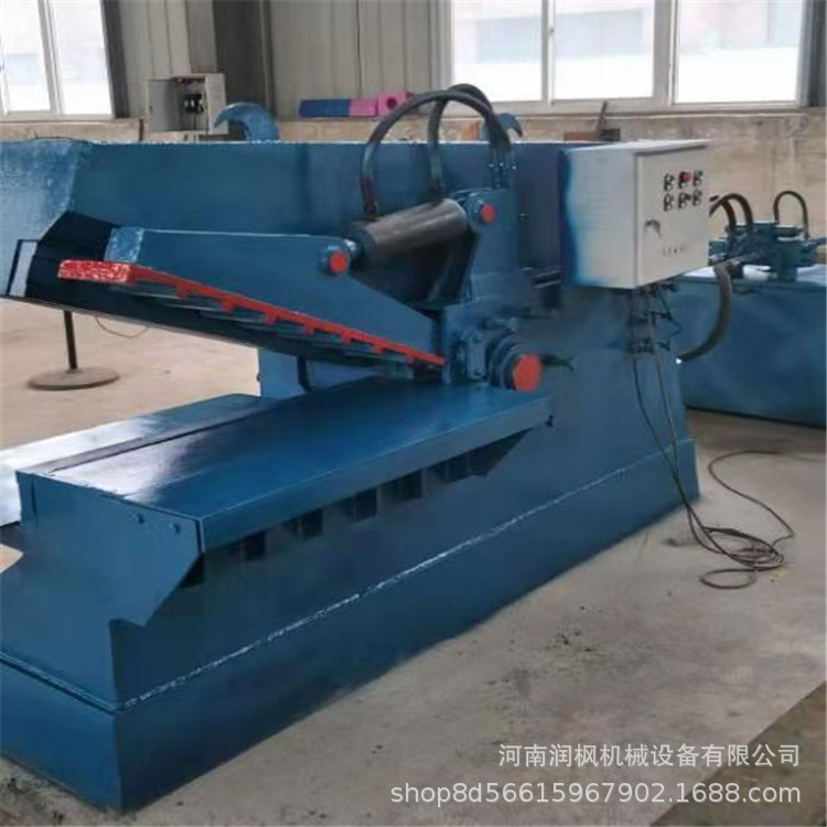 废品站旧钢铁剪切机 铝合金钢管切断设备 报废车架液压鳄鱼剪
