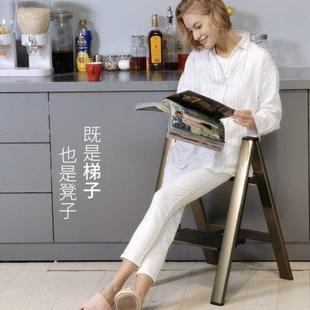 折叠伸缩加厚铝合金多功能便携二三层梯人字小梯凳 利快家用梯时尚