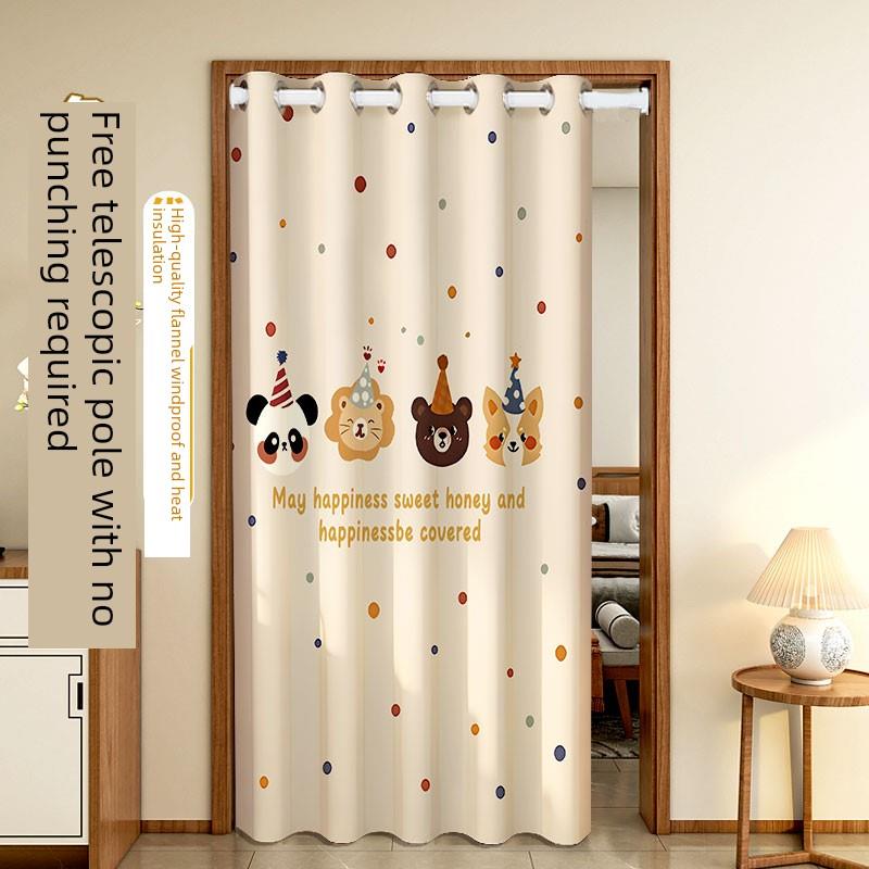 新型卡通门帘空调挡风玻璃隔热门帘家庭卧室客厅厨房隔断门帘屏蔽