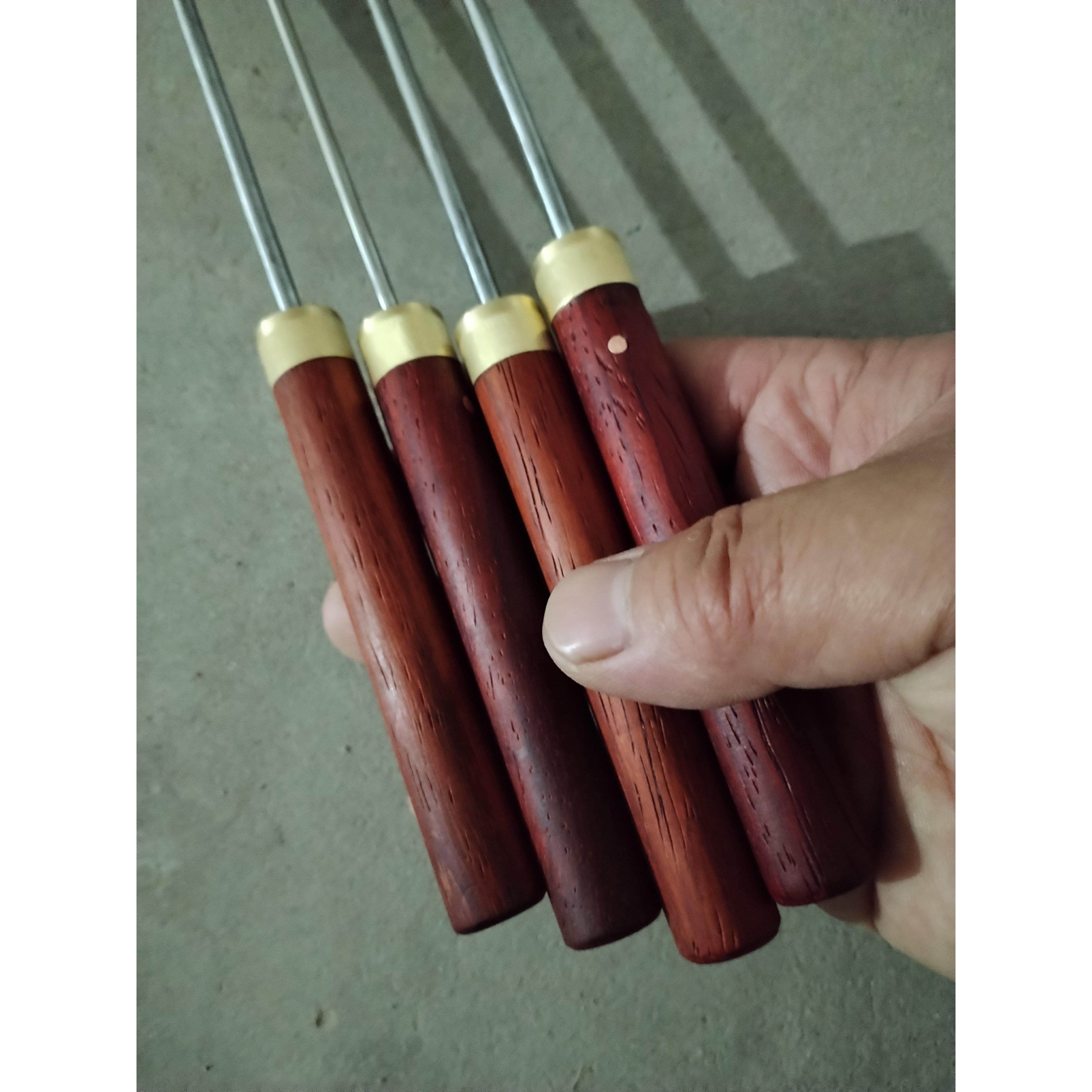定制烧烤签子定做不锈钢304木柄圆烤肉羊肉串铁钢签扁针礼品户外