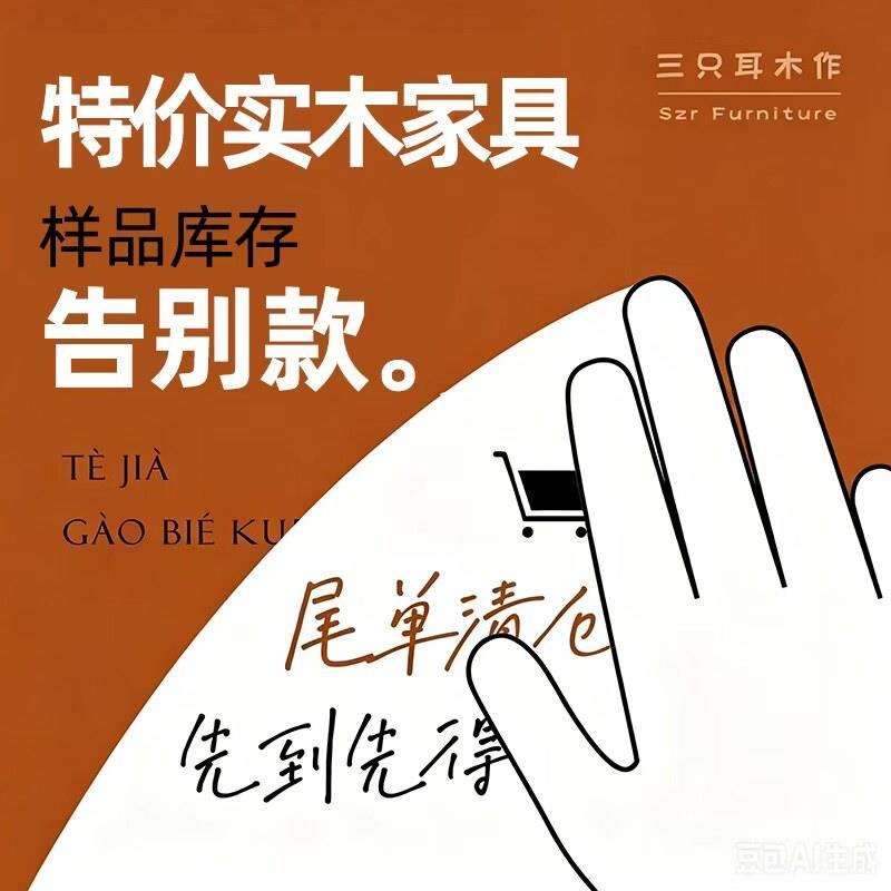 【特价清仓家具】捡漏家具样品特价专区黑胡桃木餐桌椅茶几斗柜椅