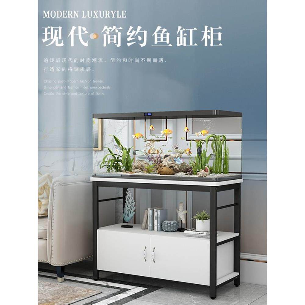 上下双层鱼缸超强承重架高端全实木鱼缸底柜小鱼缸底座托架放置柜