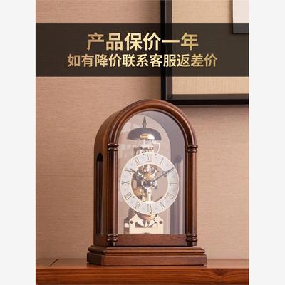 中式台式复古机械座钟家用摆放式钟表客厅桌面时钟小摆件老式摆