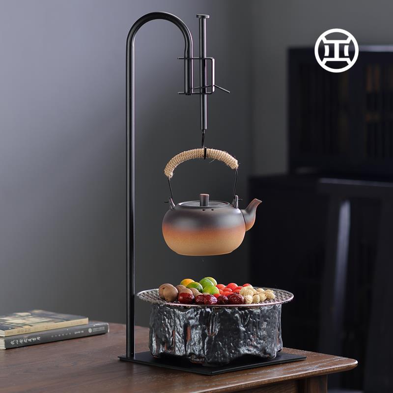 新款网红围炉煮茶电陶炉煮茶壶器炉家用茶具套装自在钩悬挂式室内