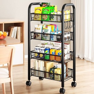 厨房置物架家用收纳储物架子落A地多层用品大全小推车多功能蔬菜