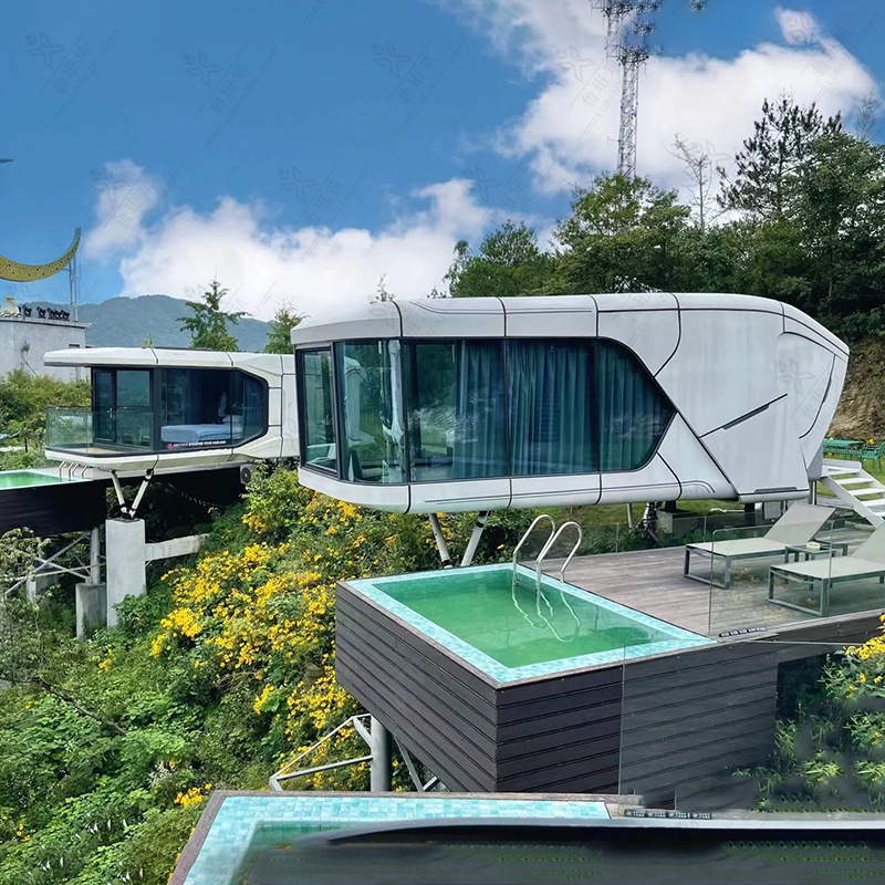 创意乡村未来舱民宿 住人集装箱别墅 网红旅游开发打卡太空舱房屋