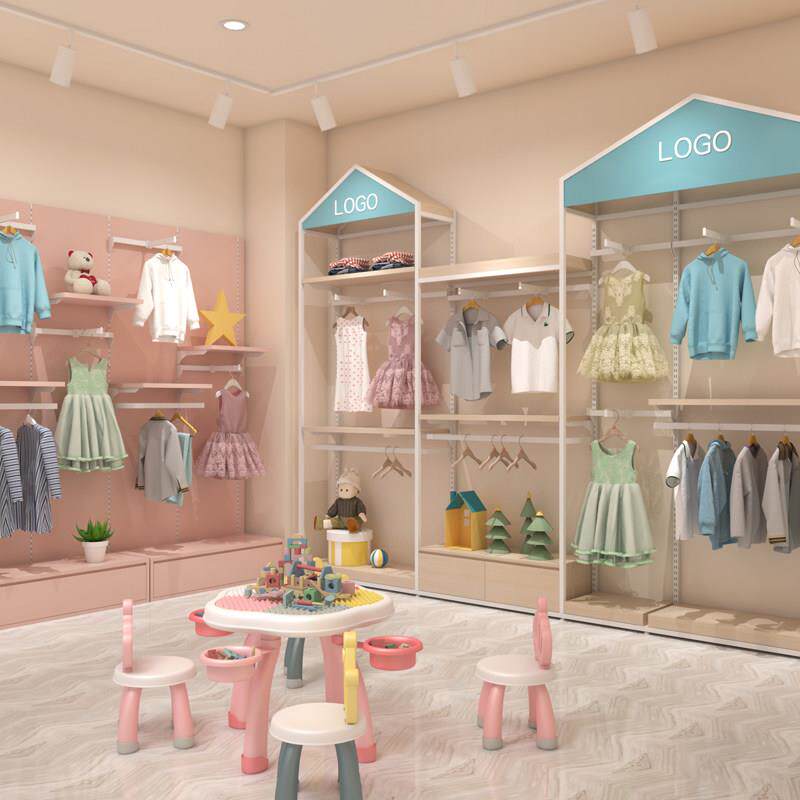 儿童服装店展示架陈列架童装货架母婴店专用展示柜铁艺陈列挂衣架