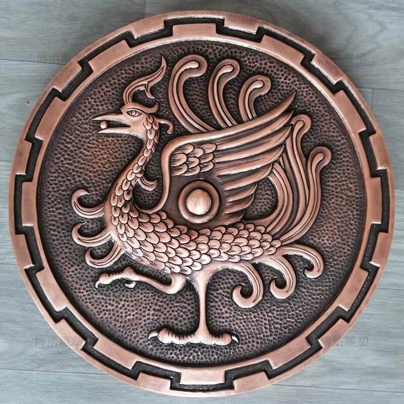 青龙白虎朱雀玄武铜雕招财镇宅灵兽浮雕客厅装饰锻铜壁画