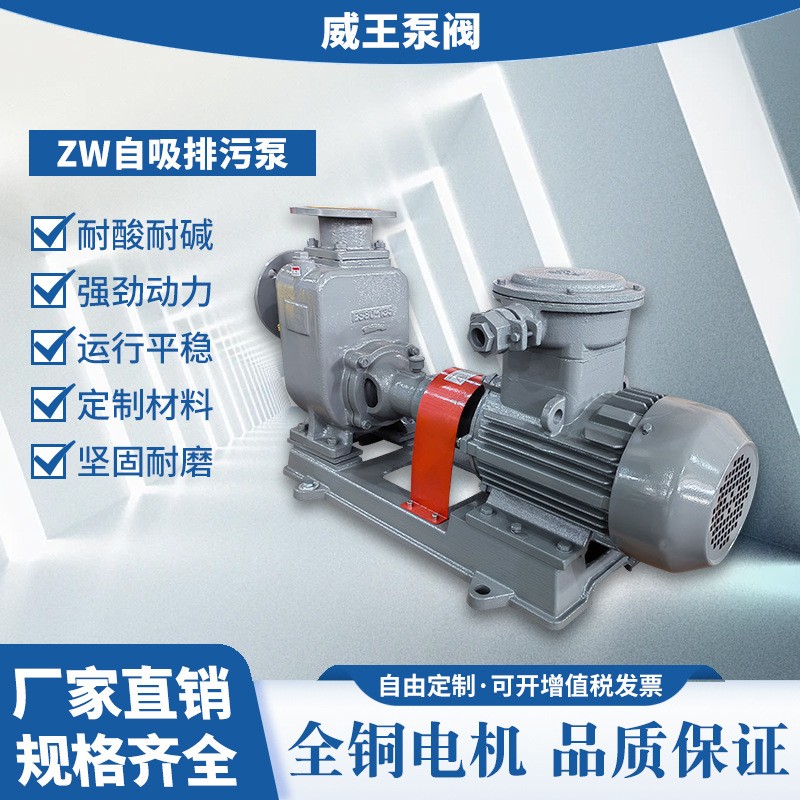 厂家直销不锈钢304离心式自吸泵ZW40-15-30，机械密封排污不阻塞