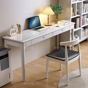 实木窄书桌40/45cm宽家用小户型学生书桌子卧室书房简易电脑桌