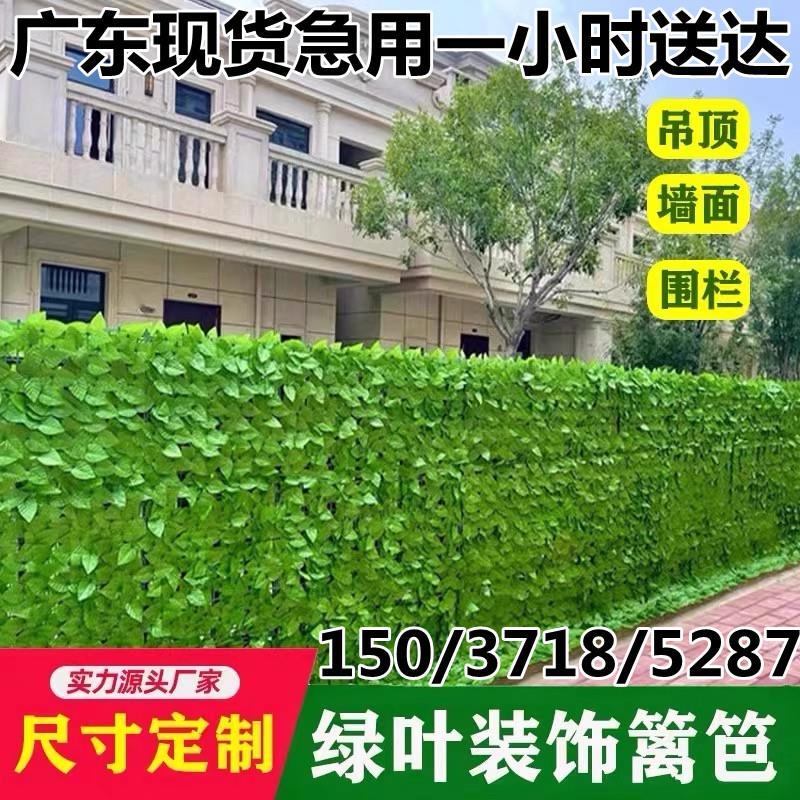 彷真绿色植物墙面装饰栅栏篱笆叶子悬吊式天花板绿叶花园庭院阳台