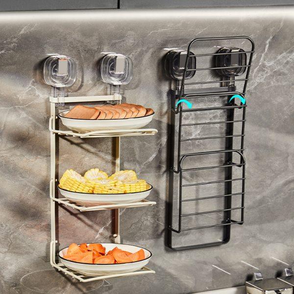 吸盘铁艺厨房备菜盘置物架多层配菜可壁挂可叠放家用炒菜火锅碗碟,厨房/烹饪用具,配菜/备菜盘,淘宝优惠券,粉丝福利购,淘宝优惠卷