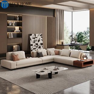 意式极简roger布艺罗杰沙发小户型客厅设计师别墅大平层真皮直排