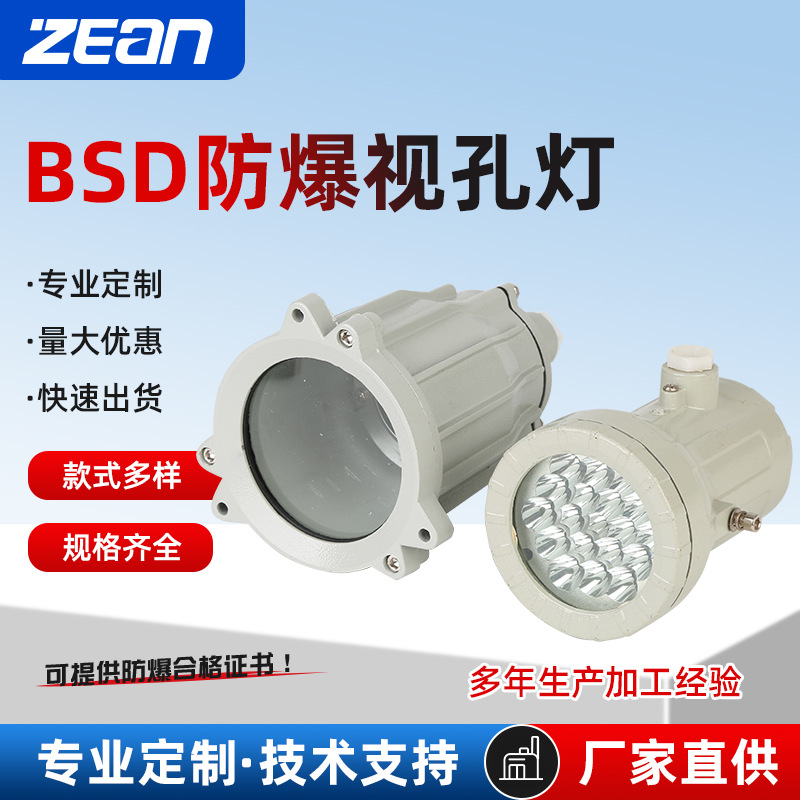 防爆视镜灯铝合金防爆视孔灯3W5W10W反应釜LED光源直流电压DC24V