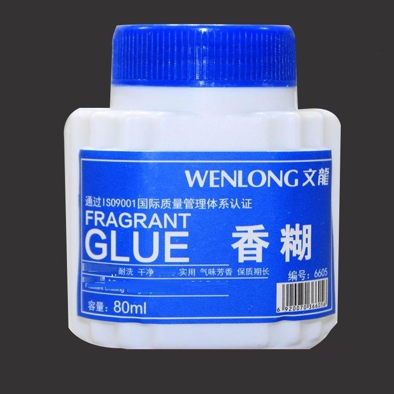 文龙香糊6605浆糊80ml办公财务胶水糨子香糊浆糊粘纸半固体胶30瓶