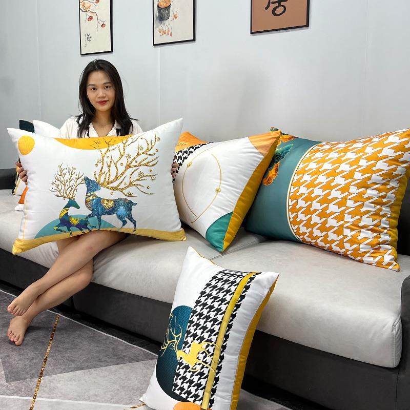 长方形抱枕沙发客厅靠垫大靠背垫靠枕套罩长条腰R枕枕头不含芯夏