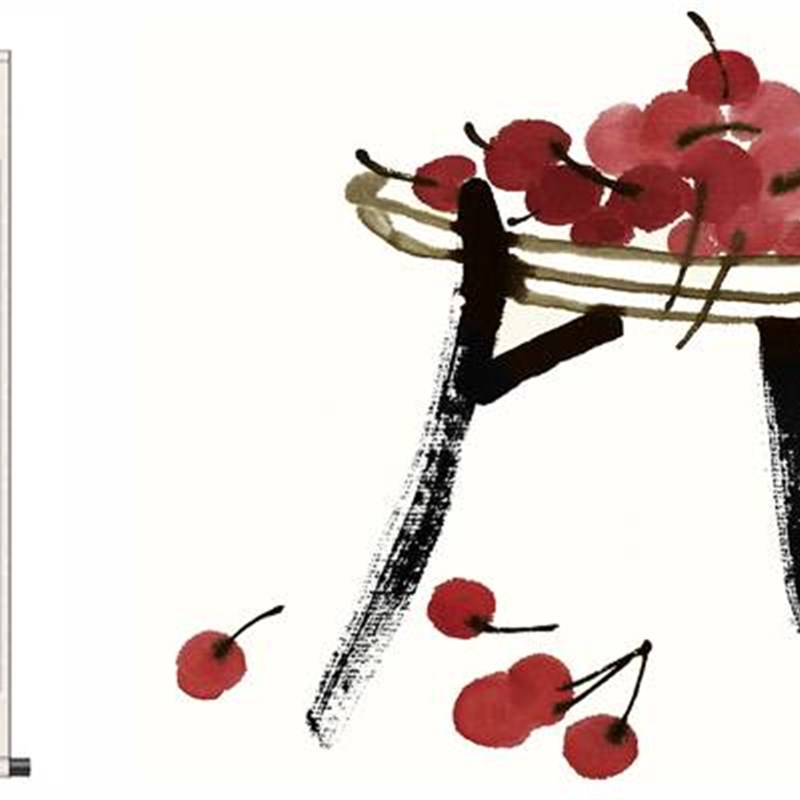 齐白石新款装饰画画新中式卧室玄关水墨I宣纸画背景挂画客厅丝绸