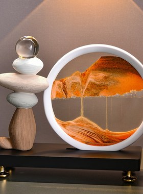 时来运转流沙画摆件玄关客厅电视柜酒柜办公室轻奢高档高级装饰品