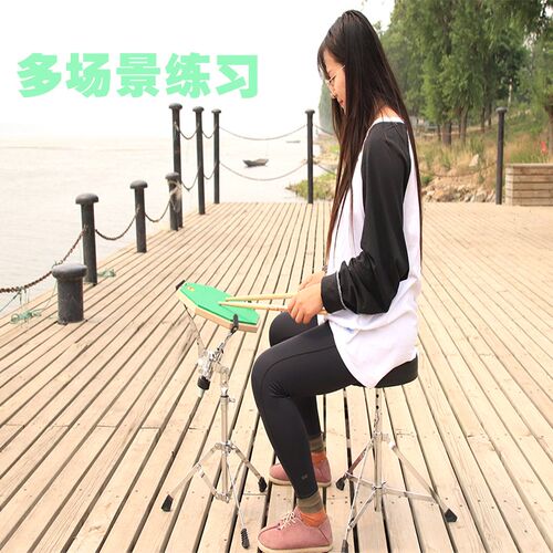 12寸哑鼓初学专业练习垫儿环保原生橡胶架子节拍器套装送鼓棒