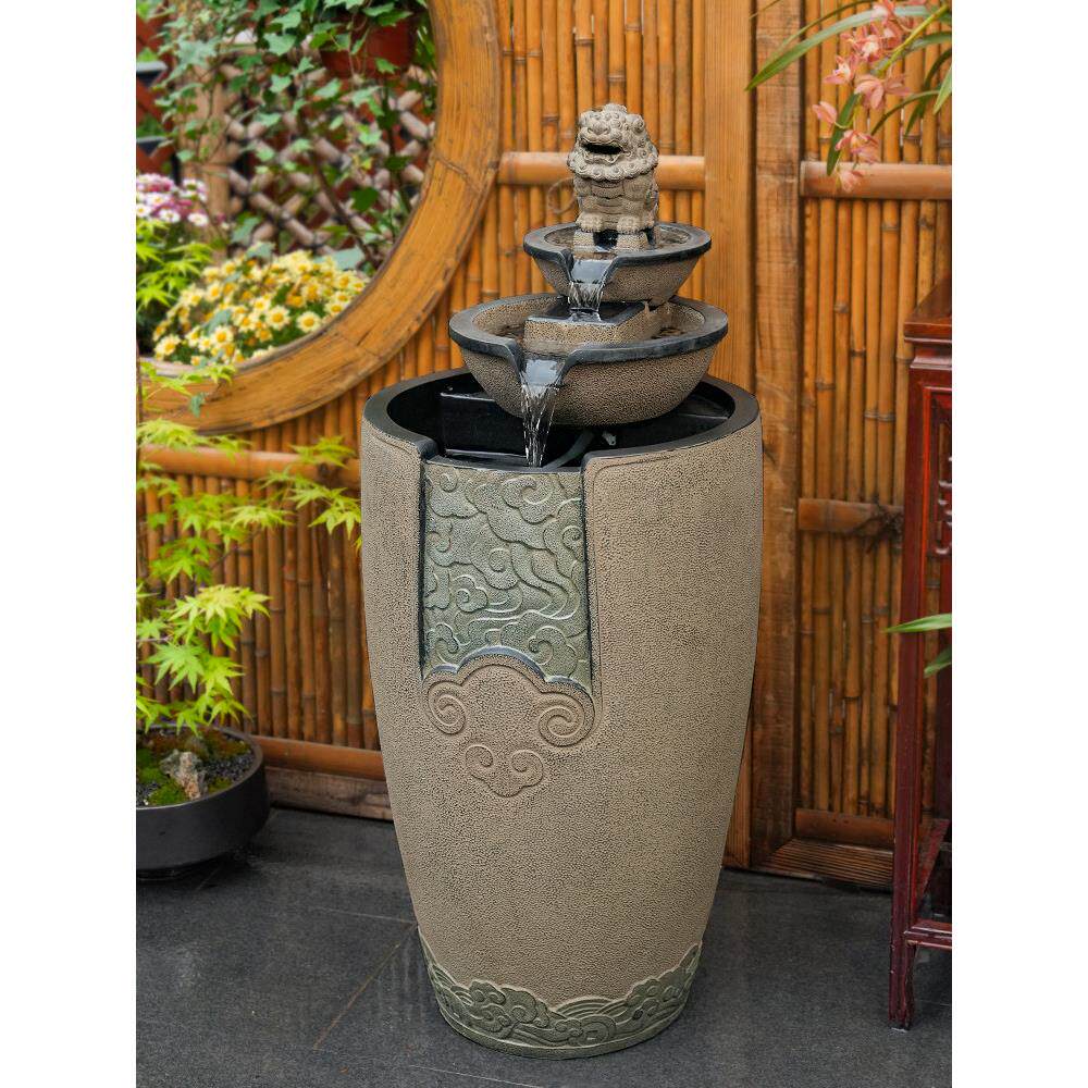 新中式流水摆件室内客厅电视柜旁循环水喷泉落地新居开业招财景观