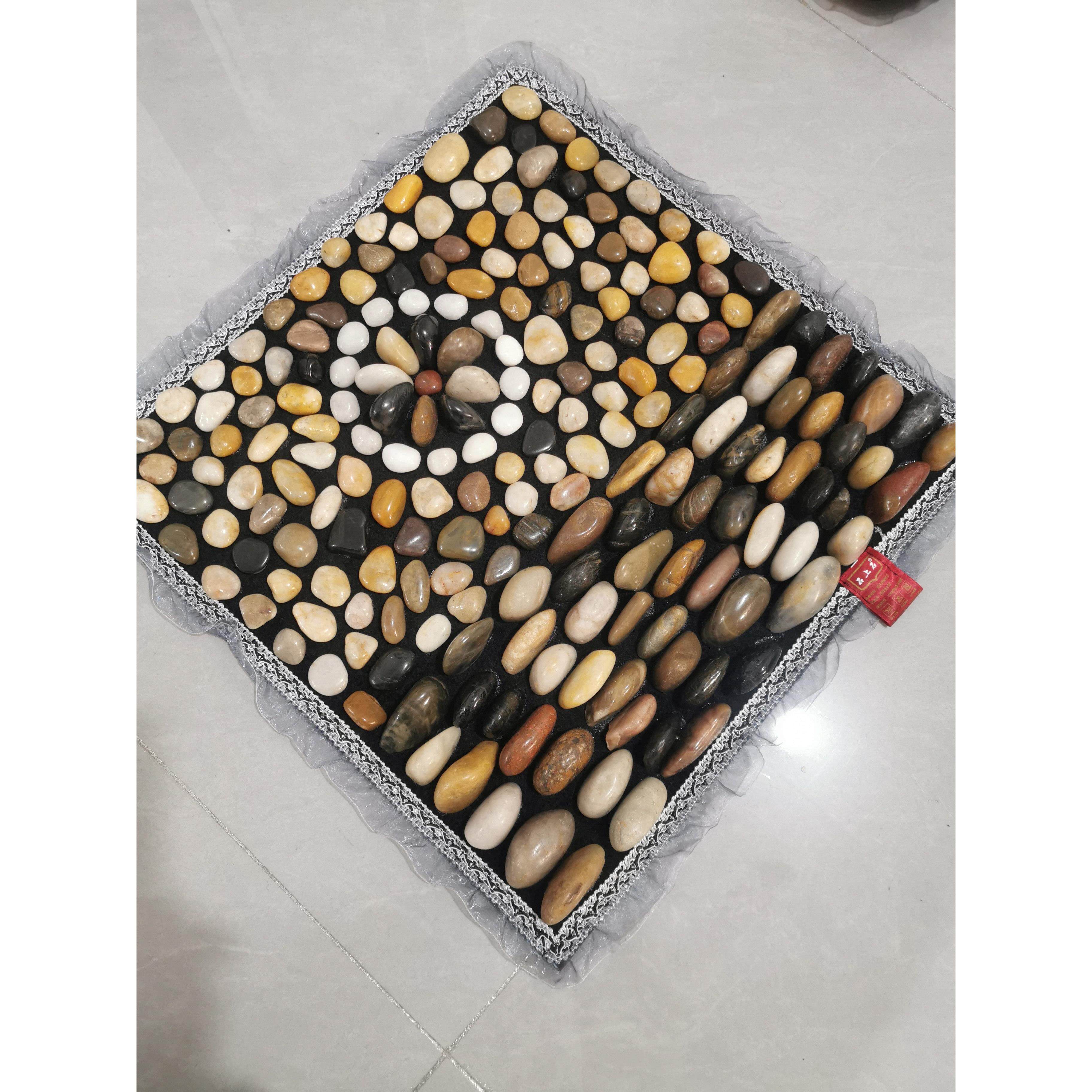 立铺鹅卵石足底按摩脚垫穴位石子指压板石头脚踩走毯雨花石地垫