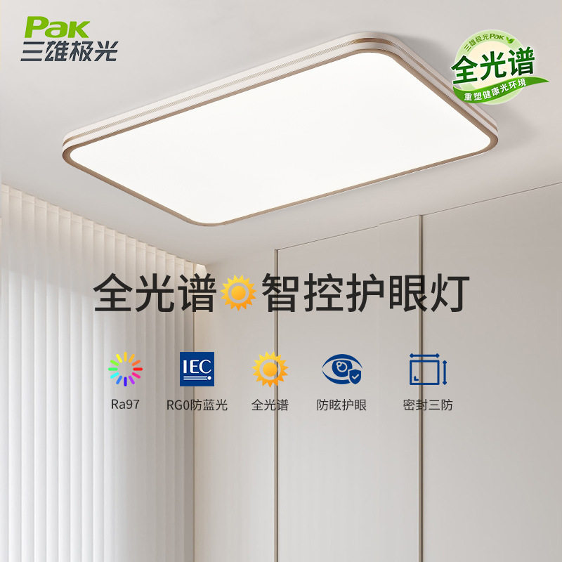 三雄照明led吸顶灯客厅灯长方形卧室灯圆形简约现代全屋灯具套餐