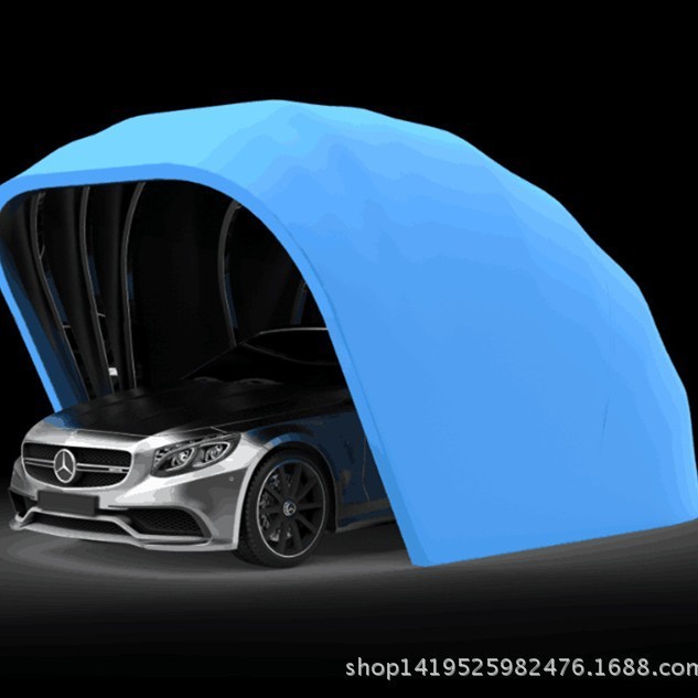 冬季加棉加厚半自动镀锌液压折叠车棚防风防雪车棚