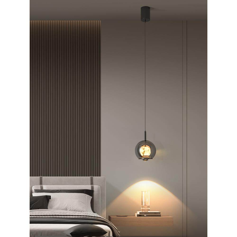 升降台手扫描传感器卧室床头吊灯意大利极简主义西班牙大理石玻璃