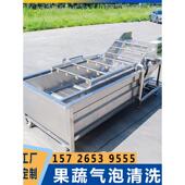 全自动果蔬气泡清洗机商用蔬菜洗菜机海参水果清洗风干流水线