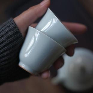不烫手 一石山人 景德镇手工复古茶杯 品茗杯 家用陶瓷功夫茶具