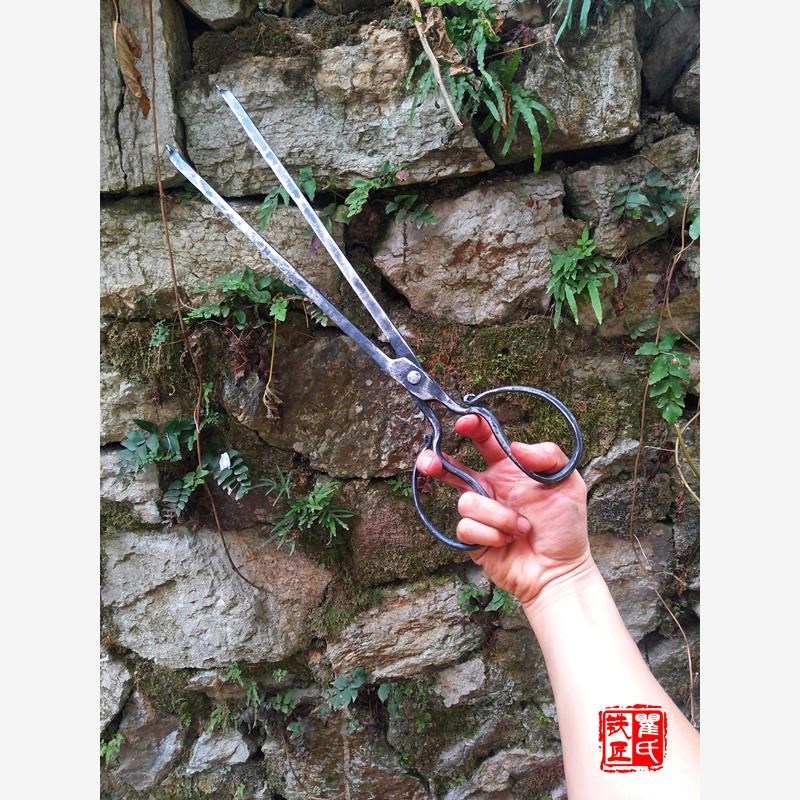 瞿氏铁匠铺e家用火钳垃圾钳木炭钳手工锻打铁钳烧烤炭钳可定制尺