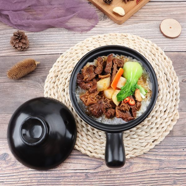 商用耐高温带把一人食小砂锅明火燃气煲仔饭带柄砂锅小号米线陶土