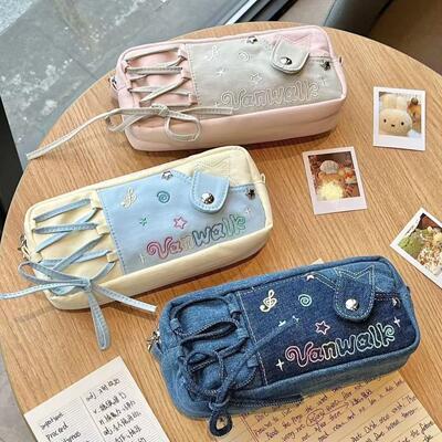 ins风可爱多简约星星音符笔袋大