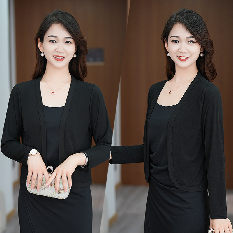 冰丝披肩短外套女2025春夏新款长袖旗袍外搭开衫短款百搭坎肩上衣
